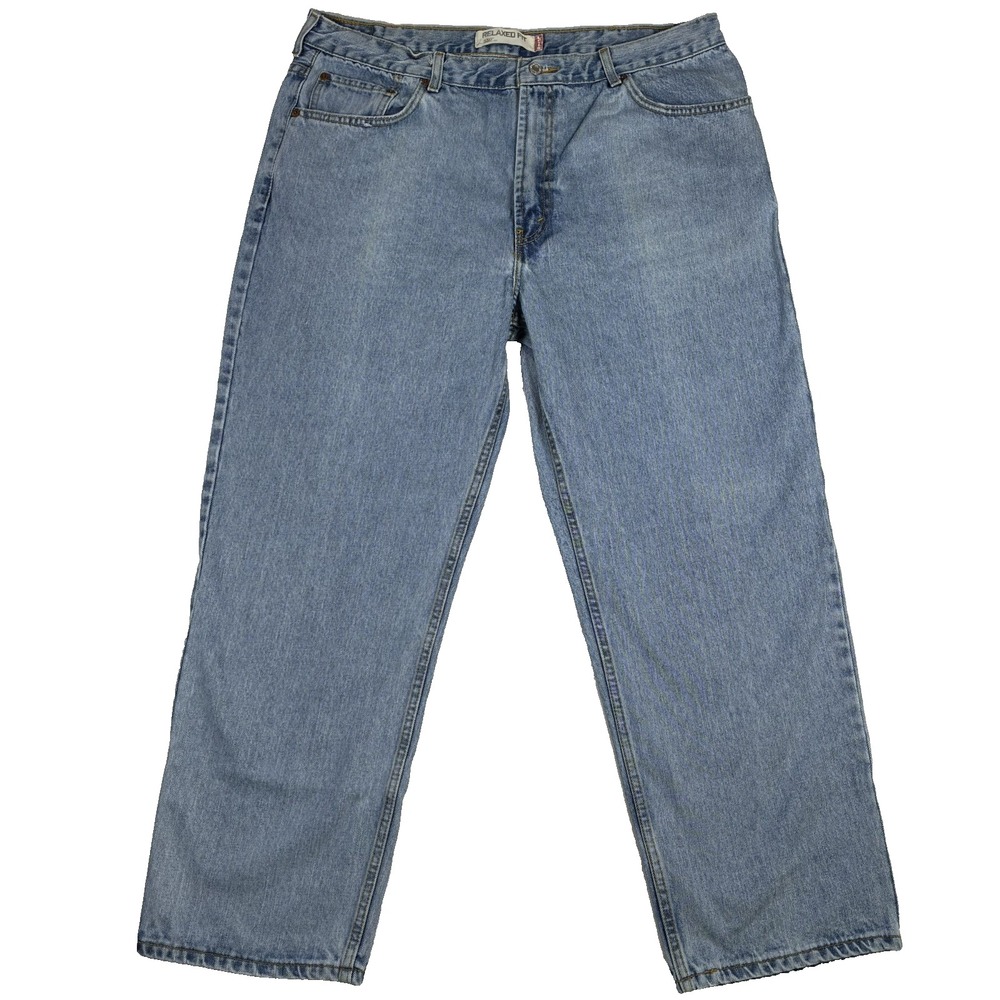 Vintage Levi's 550 Relaxed Fit Jeans Light Wash Blue Denim Y2K Grunge 42x30 Flaw